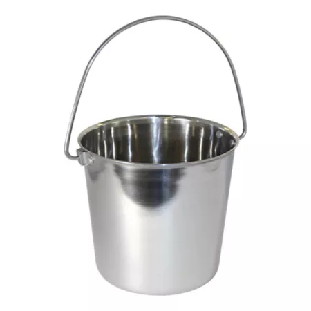 OmniPet by Leather Brothers Round Stainless Steel Pet Bucket with Rivets 4 Cups 1 Pack Pet Waterers & Fountains