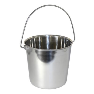 OmniPet by Leather Brothers Pail Round Stainless Steel Pet Bowl with Rivets, 24 Cups, 1 pk.