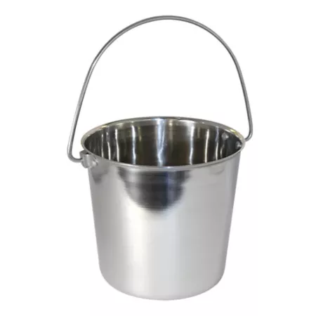 OmniPet by Leather Brothers Round Stainless Steel Pet Bucket with Rivets 24 Cups 1 Pack Pet Waterers & Fountains