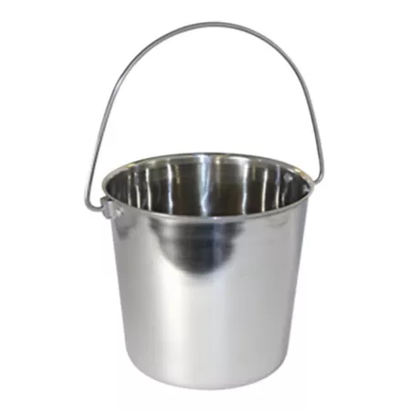 OmniPet by Leather Brothers Dishwasher-Safe Stainless Steel Round Dog Bucket with Rivets 36 Cups 1 Pack Pet Waterers & Fountains