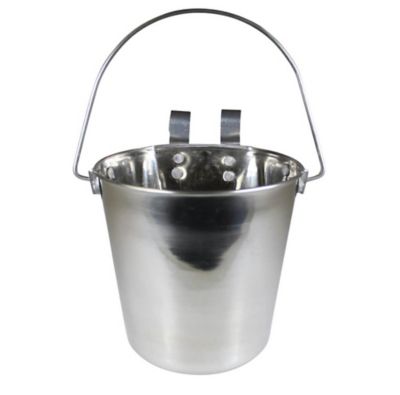 Image showing  Pail Dishwasher Safe Stainless Steel Flat-Sided Hook-On Pet Bowl with Rivets, 36 Cups, 1 pk.