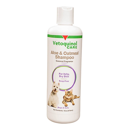 Vetoquinol Care Aloe and Oatmeal Shampoo for Dogs and Cats, 16 oz.