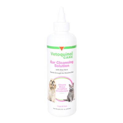 Vetoquinol Pet Ear Cleansing Solution with Aloe, 8 oz.