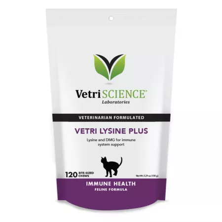 VetriScience Vetri Lysine Plus Immune Booster Chewable Supplement for Cats 120 ct Cat Vitamins