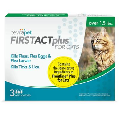 FirstAct TevraPet FirstAct Plus Flea and Tick Topical Treatment for Cats Over 1.5 lb., 3 ct.