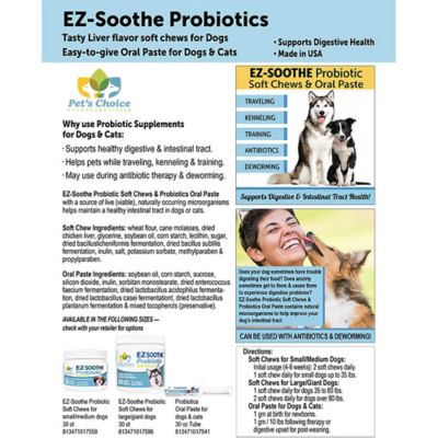 Image showing 7 th Pet's Choice Pharmaceuticals EZ-Soothe Probiotic Dog Supplement Paste, 30 ct.
