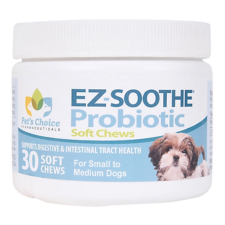 Pet's Choice Pharmaceuticals EZ-Soothe Probiotic Soft Chew Dog Supplement for Small to Medium Dogs, 30 ct.