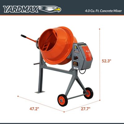 Image showing  4.0 cu. ft. 0.67 HP Electric Concrete Mixer