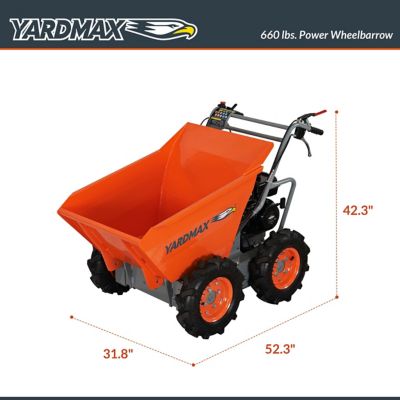 Image showing  4.4 cu. ft. 660 lb. Capacity 208cc Powered Wheelbarrow