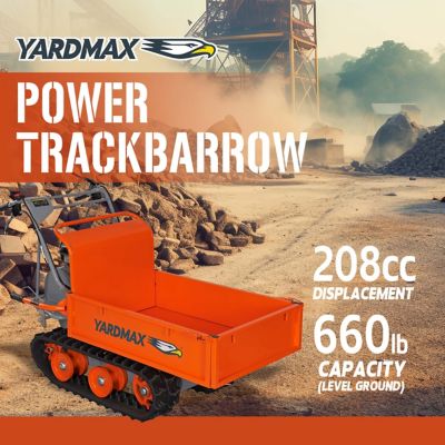 Image showing  4 cu. ft. 660 lb. Capacity 208cc Flatbed Power Trackbarrow with Gas Shock Assist