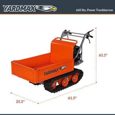 Image showing  4 cu. ft. 660 lb. Capacity 208cc Flatbed Power Trackbarrow with Gas Shock Assist