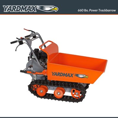 YARDMAX 4.3 cu. ft. 660 lb. Capacity 208cc Hopper Power Trackbarrow with Gas Shock Assist, YD8103