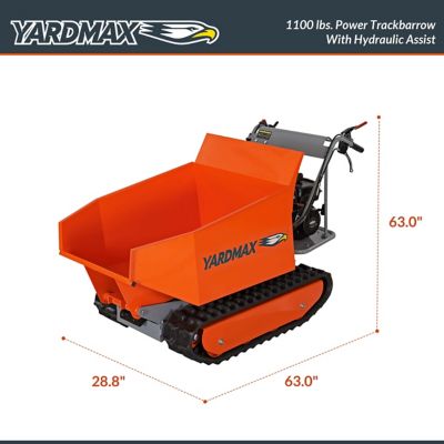 Image showing  7.9 cu. ft. 1,100 lb. Capacity 208cc Hydraulic Dump Hopper Power Trackbarrow with Hydraulic Assist