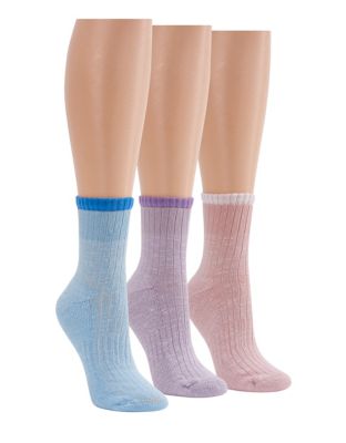 Blue Summit by Interwoven Women's Marled Mini Crew Socks, 3-Pairs