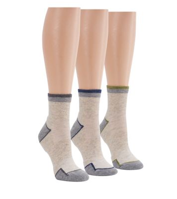 Blue Summit by Interwoven Women's Flat Knit Wool Mini Crew Socks, 3-Pack, BS0040-096-01