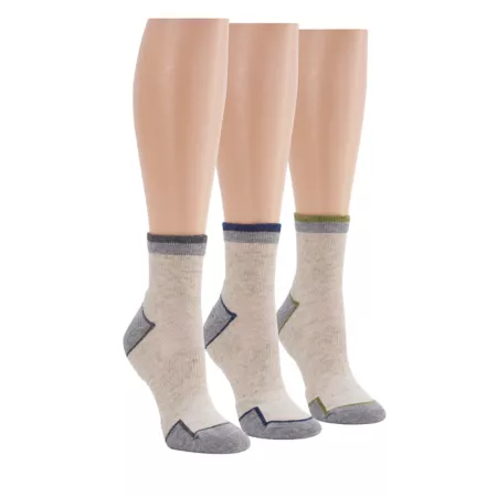 Blue Summit by Interweak Women's 3-Pack Mini Flat Knit Wool Socks Women's Crew Socks