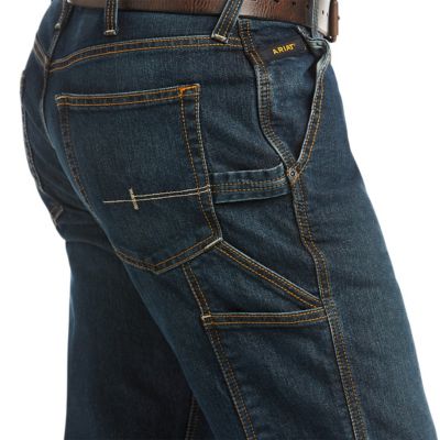 Image showing 4 th Ariat Men's Stretch Fit Low-Rise Rebar M4 DuraStretch Workhorse Bootcut Jeans