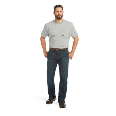 Image showing 5 th Ariat Men's Stretch Fit Low-Rise Rebar M4 DuraStretch Workhorse Bootcut Jeans
