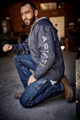 Image showing 6 th Ariat Men's Stretch Fit Low-Rise Rebar M4 DuraStretch Workhorse Bootcut Jeans