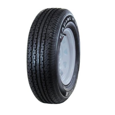 Image showing  ST175/80R13 6PR ST100 Radial Trailer Tire and 13 x 4.5 5.4.5 Wheel Assembly, White