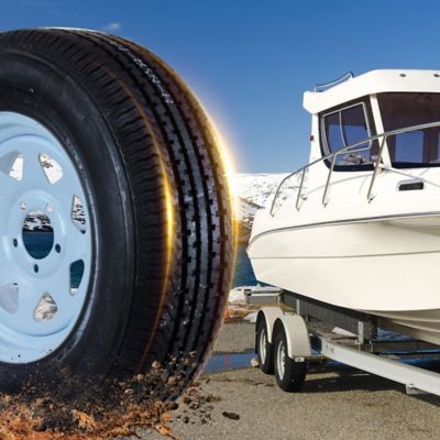 Image showing  8PR ST100 Radial Trailer Tire and 15x5 5-4.5 Wheel Assembly, White, ST205/75D15