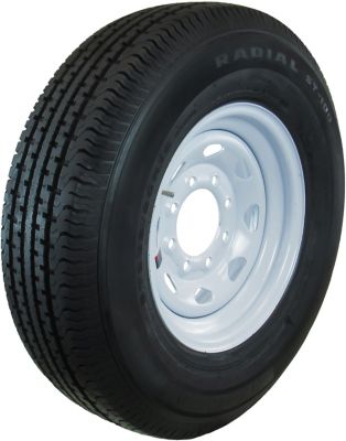 Image showing  ST235/80R16 10PR ST100 Radial Trailer Tire and 16x6 8-6.5HD Wheel Assembly, White