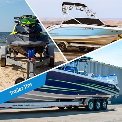 Image showing  ST235/80R16 10PR ST100 Radial Trailer Tire and 16x6 8-6.5HD Wheel Assembly, White