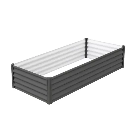 The Organic Garden Co Galvanized Metal Rectangular Raised Garden Bed 78 in x 39.3 in x 12 in Gray Raised Garden Beds