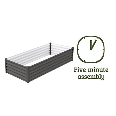 Image showing  Galvanized Metal Rectangular Raised Garden Bed, 78 x 39.3 x 16in., Gray