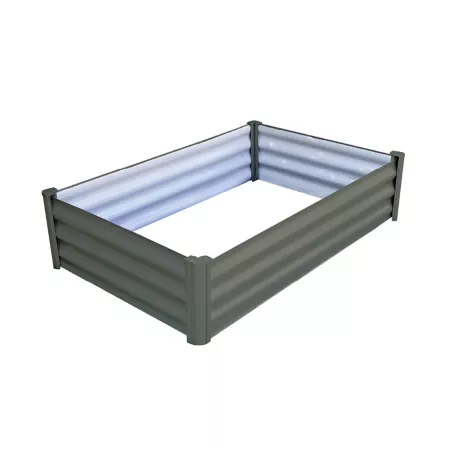 The Organic Garden Co Galvanized Metal Rectangular Raised Garden Bed 48 in x 36 in x 12 in Gray Raised Garden Beds