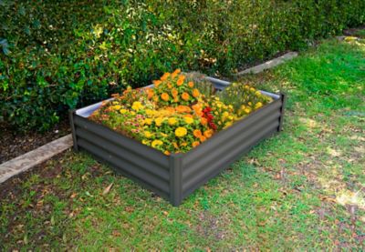 Image showing  Galvanized Metal Rectangular Raised Garden Bed, 48 x 36 x 12in., Gray