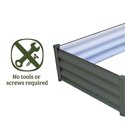 Image showing  Galvanized Metal Rectangular Raised Garden Bed, 48 x 36 x 12in., Gray