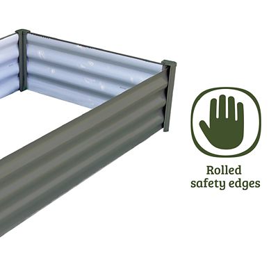 Image showing 5 th The Organic Garden Co. Galvanized Metal Rectangular Raised Garden Bed, 48 x 36 x 12in., Gray