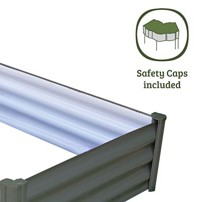 Image showing 6 th The Organic Garden Co. Galvanized Metal Rectangular Raised Garden Bed, 48 x 36 x 12in., Gray