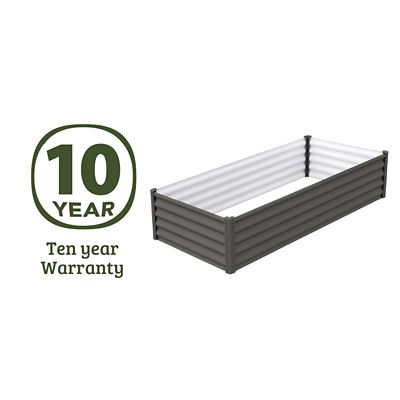 Image showing 8 th The Organic Garden Co. Galvanized Metal Rectangular Raised Garden Bed, 48 x 36 x 12in., Gray