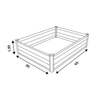 Image showing 9 th The Organic Garden Co. Galvanized Metal Rectangular Raised Garden Bed, 48 x 36 x 12in., Gray