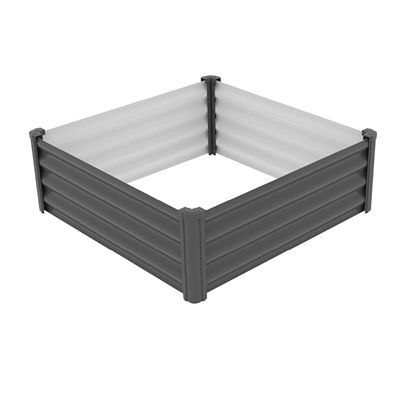 The Organic Garden Co. Galvanized Metal Square Raised Garden Bed, 50 in. x 18 in. x 3 in.