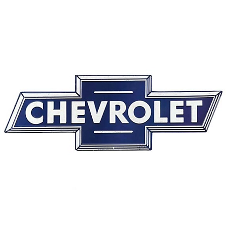Chevrolet Blue Bowtie Logo Tin Metal Wall Art Sign, 40032-S