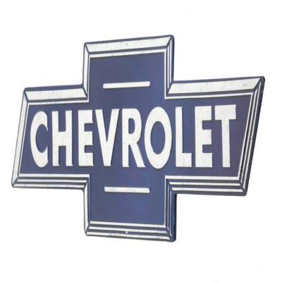 Image showing  Blue Bowtie Logo Tin Metal Wall Art Sign, 28 in.