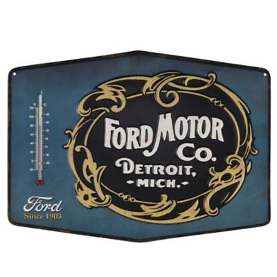 Ford Motor Company Metal Embossed Wall Thermometer