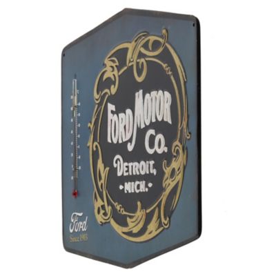 Image showing  Motor Company Metal Embossed Wall Thermometer, 14 in. x 10.27 in.