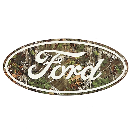 Ford Oval Camo Embossed Tin Sign, 20 in. x 9.15 in.