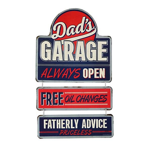 Open Road Brands Dad's Garage Always Open Linked Metal Sign, 15 in. x 9 in.  at Tractor Supply Co.