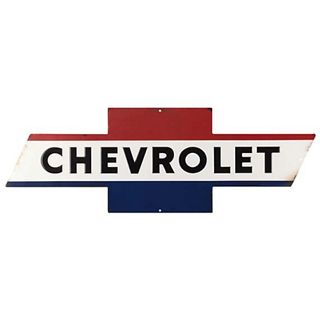 Chevrolet Bowtie Logo Metal Sign, 28 in. x 9.45 in.