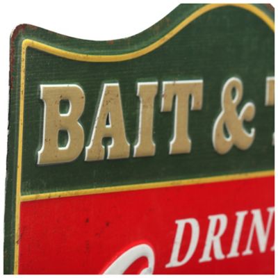 Image showing  Bait and Tackle Embossed Tin Sign, 14 in. x 12 in.