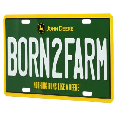 Image showing  BORN2FARM License Plate Metal Wall Decor, 16 in. x 12 in.