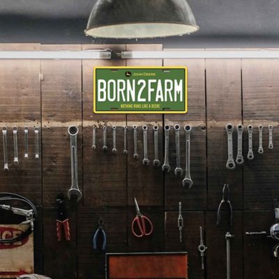 Image showing  BORN2FARM License Plate Metal Wall Decor, 16 in. x 12 in.
