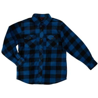 Tough Duck Buffalo Check Plaid Fleece Shirt