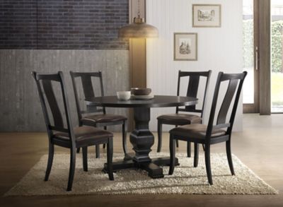 Image showing  Carson Round Pedestal Table for 4 People, Black