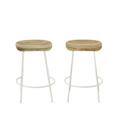 Image showing  Diya Counter Stool, 24.5 in., Natural/White